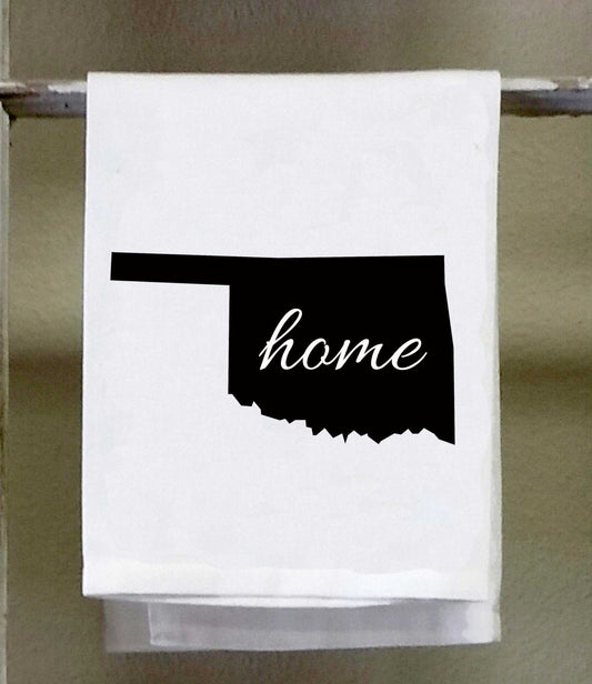 Home Oklahoma State Kitchen Towel, Dish Towel, white decorative , choose color from color chart