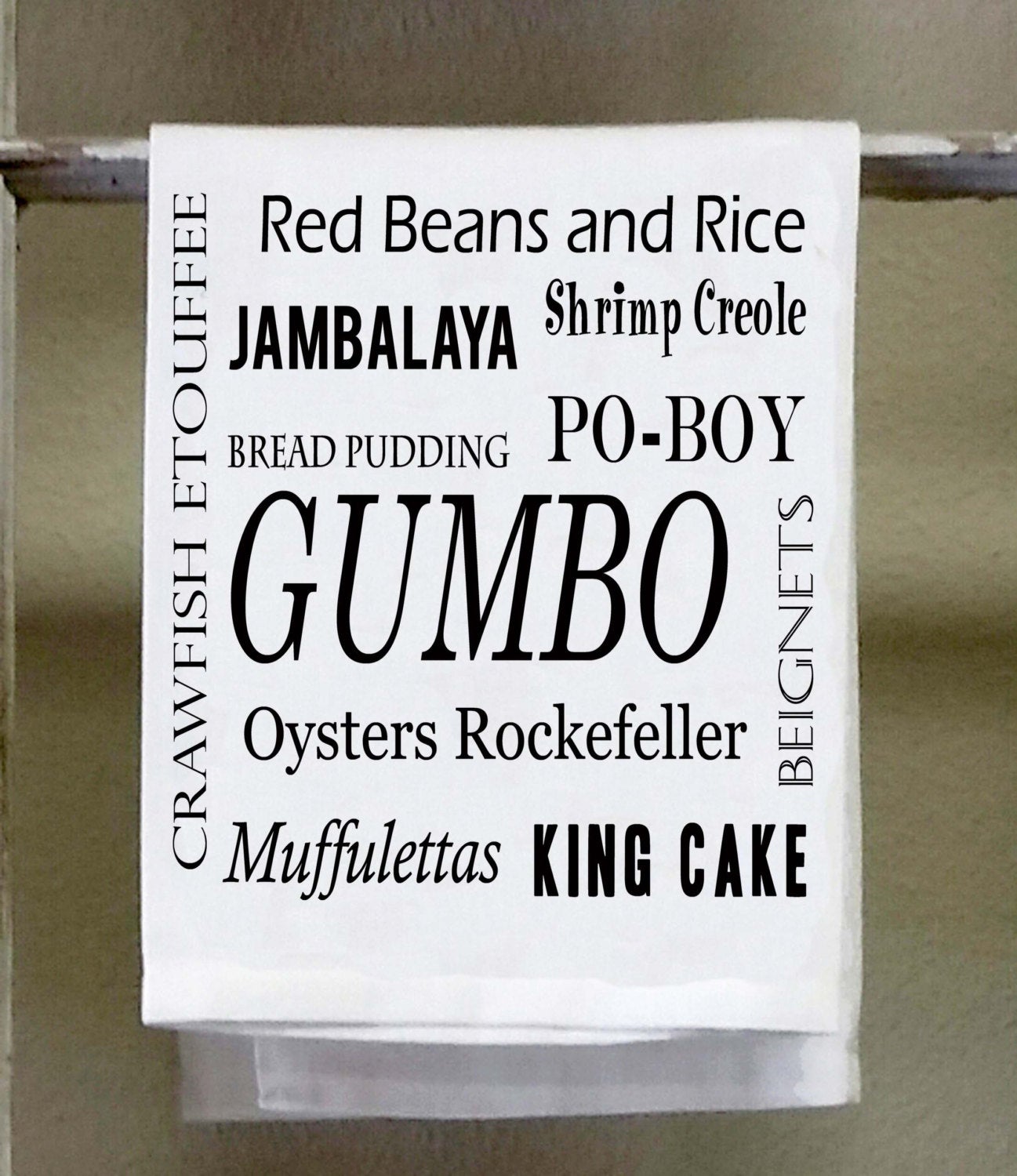 Cajun Dish Towel, Louisiana Foods, Gumbo