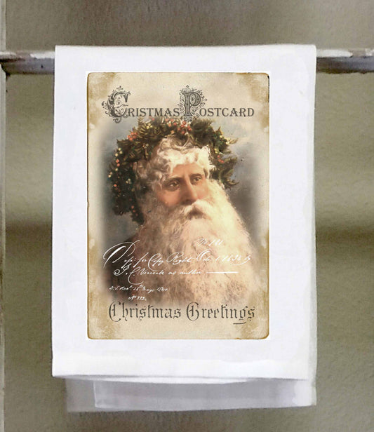 Christmas,Vintage Christmas Santa Retro Postcard,