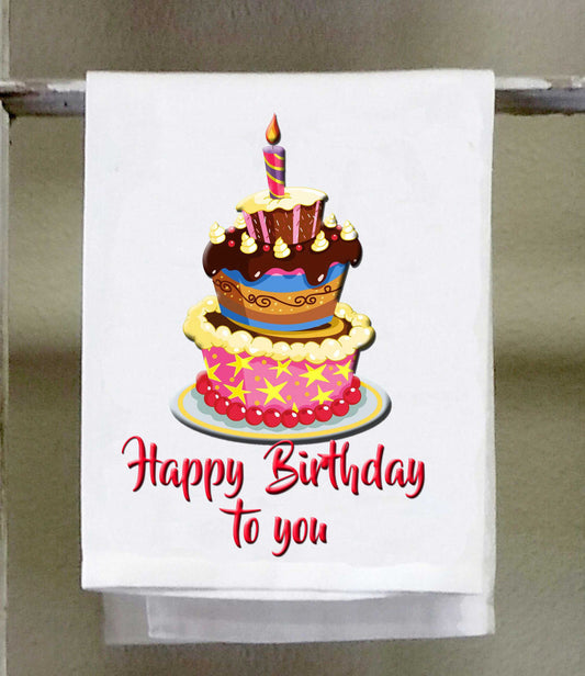 Food Dish Towel, Happy Birthday to you, Birthday Cake,