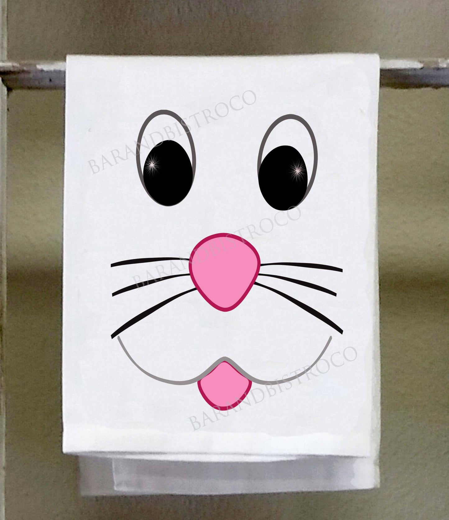 Easter Bunny Face , Kitchen Towel, Dish Towel, easter kitchen decor,