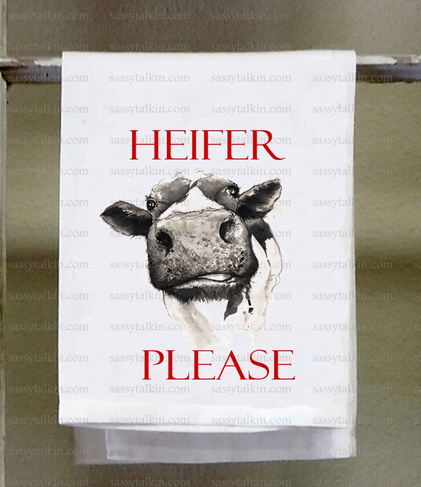 Country Dish Towel, Heifer Please