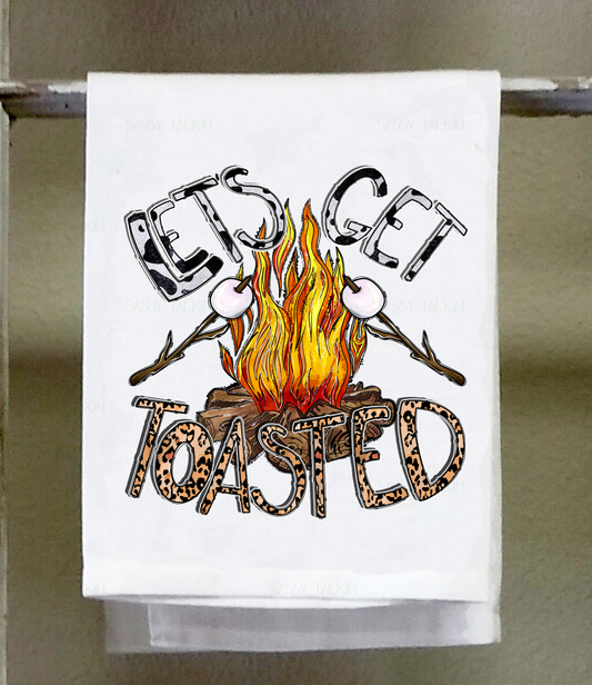 Camper Dish Towel, Camper, Let's Get Toasted