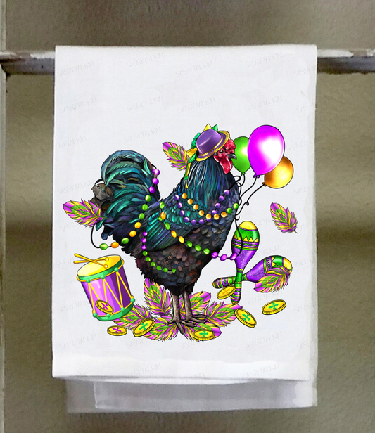 Dish Towel, Mardi Gras Chicken