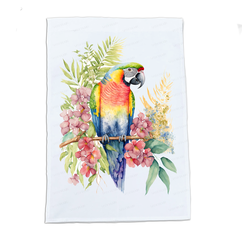 Birds, Dish Towel, Parrot