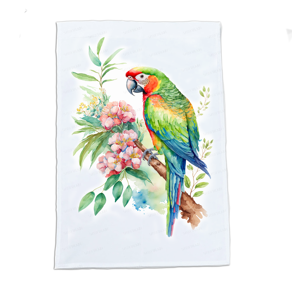 Birds, Dish Towel, Parrot