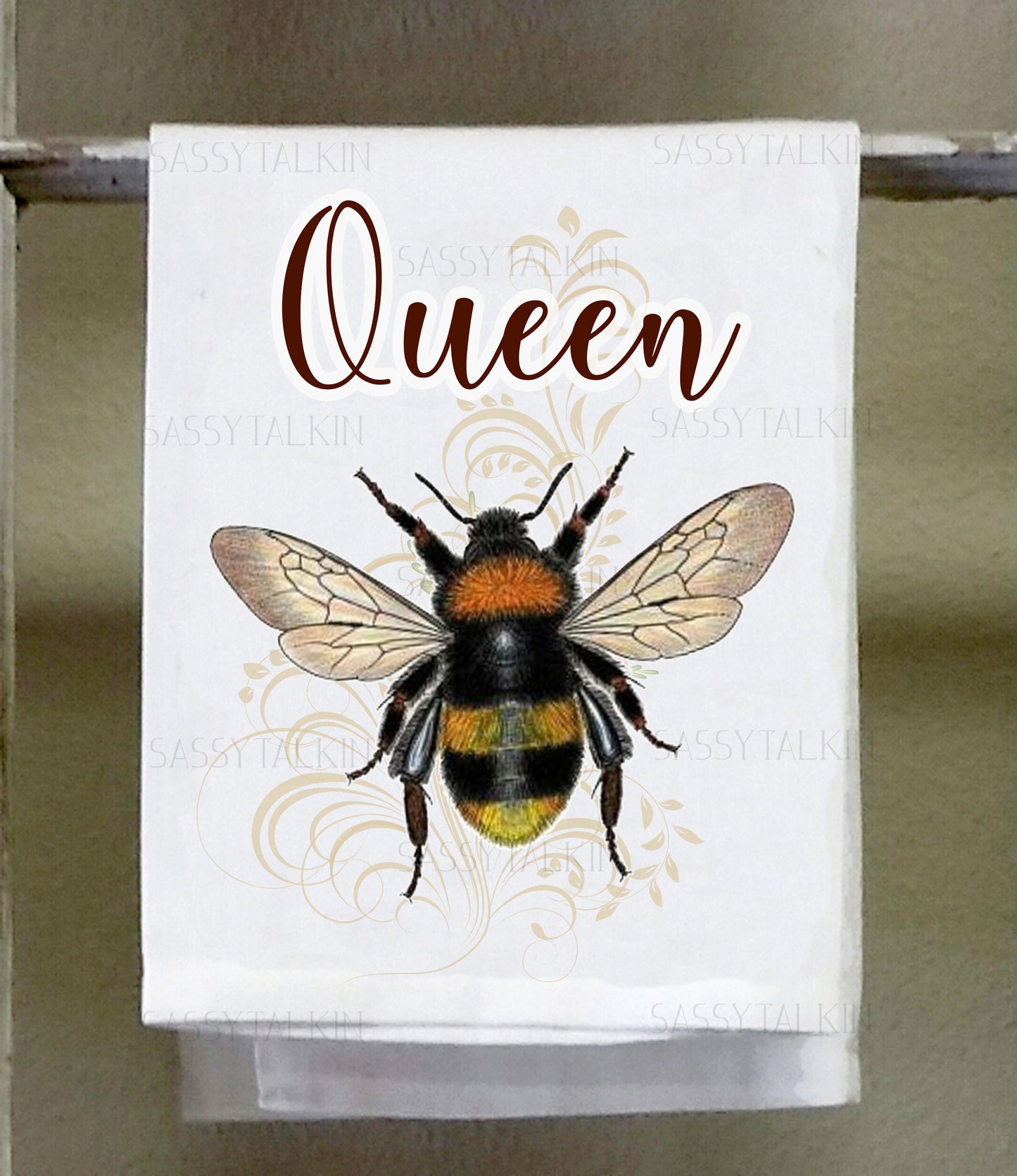 Country Dish Towel, Queen Bee