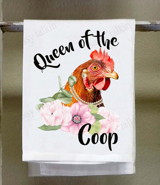 Country Dish Towel, Queen of the Coop