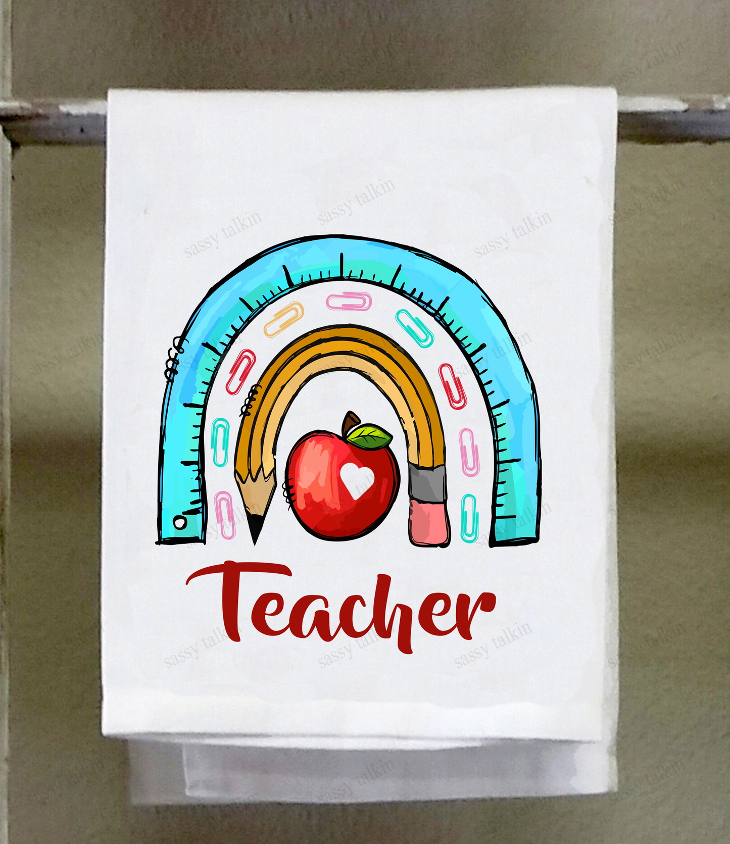 Teacher Dish Towel, Teacher, Rainbow